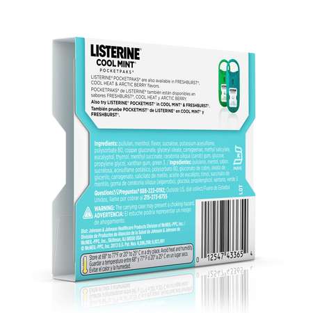 Listerine Listerine Pocketpaks Coolmint Breath Strips 24 Strips, PK144 5243365